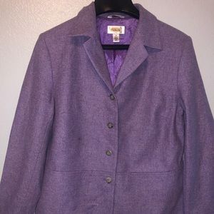 Talbots Lilac Purple Heather Blazer. 100% Lamb.